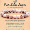 Pink Zebra Jasper Crystal Bracelet