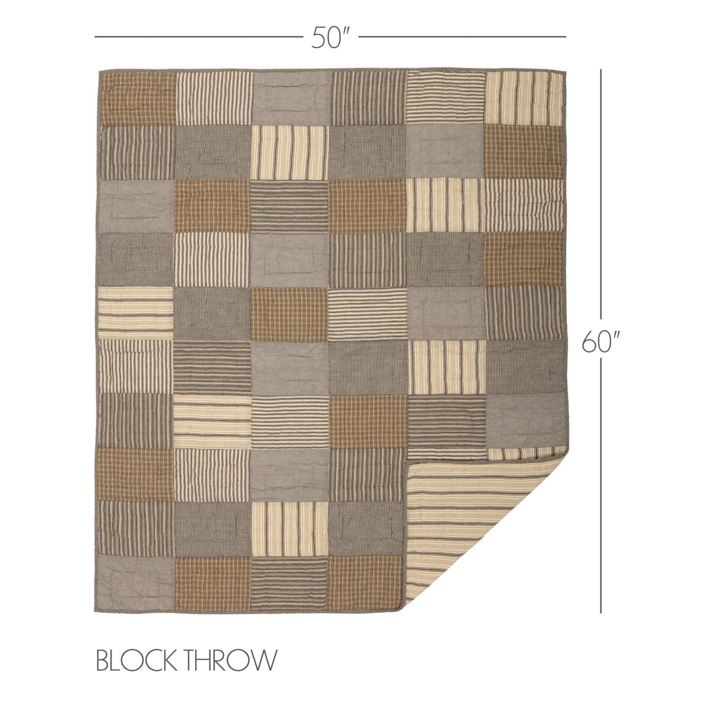 Charcoal Block Quilted Throw