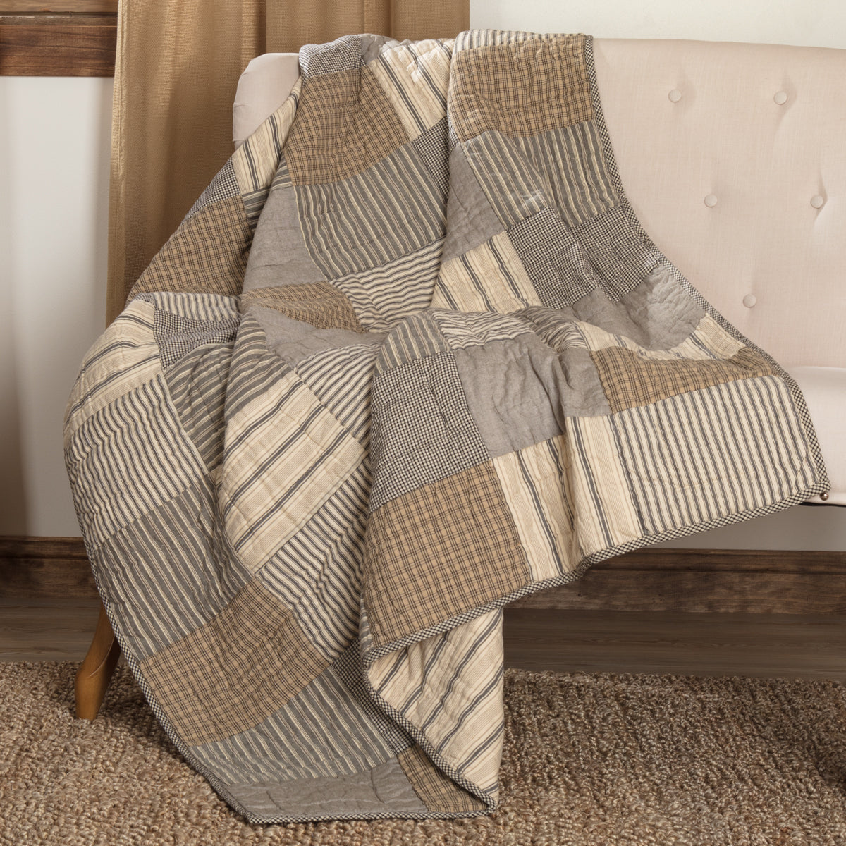 Charcoal Block Quilted Throw