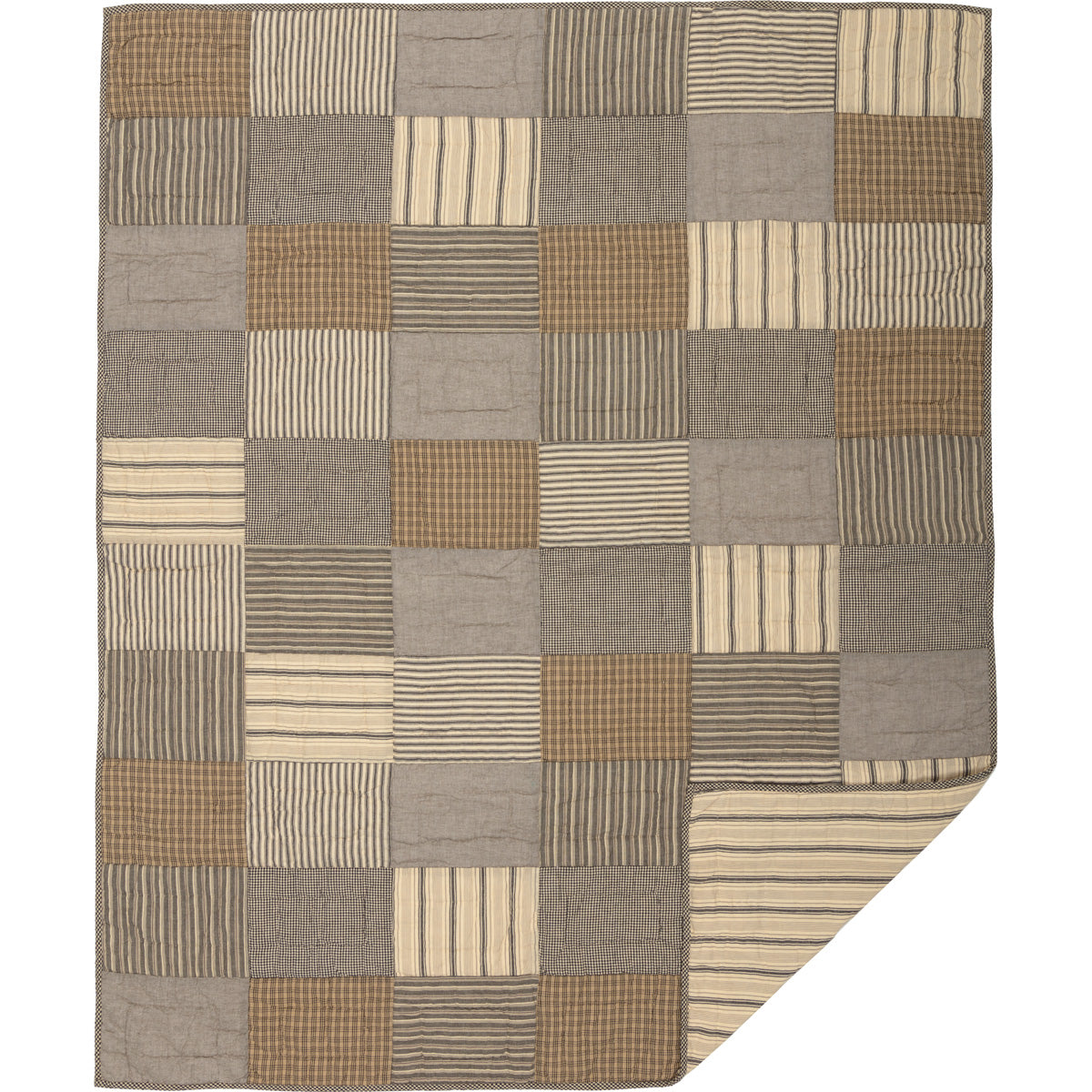 Charcoal Block Quilted Throw