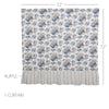 Blue Floral Ruffled Shower Curtain