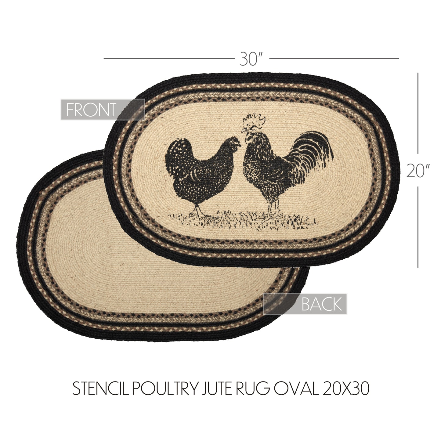 Rooster & Hen Jute Rug