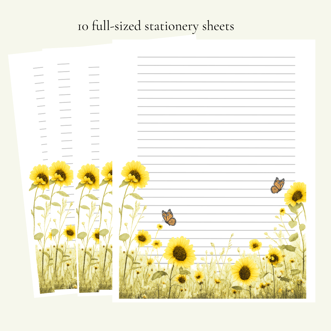 Sunflower Skies Stationery Set