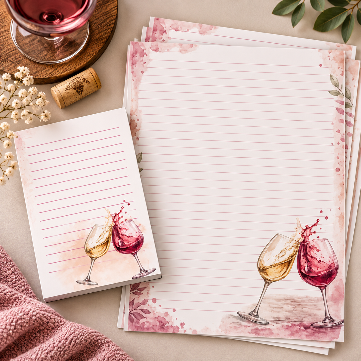 Uncork & Unwind 4x6 Notepad