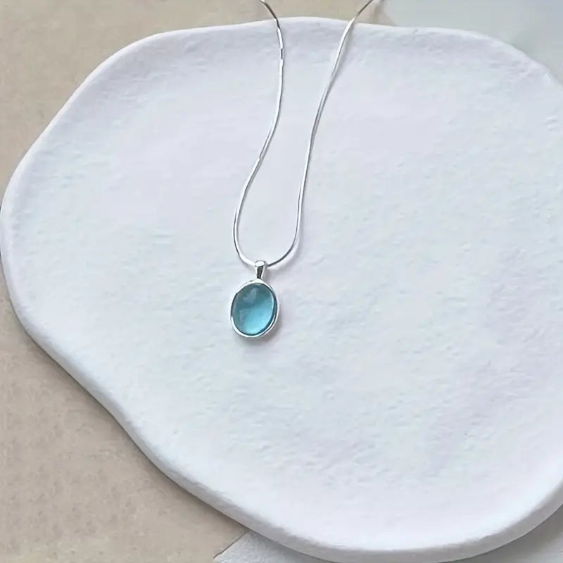 Aquamarine Crystal Necklace