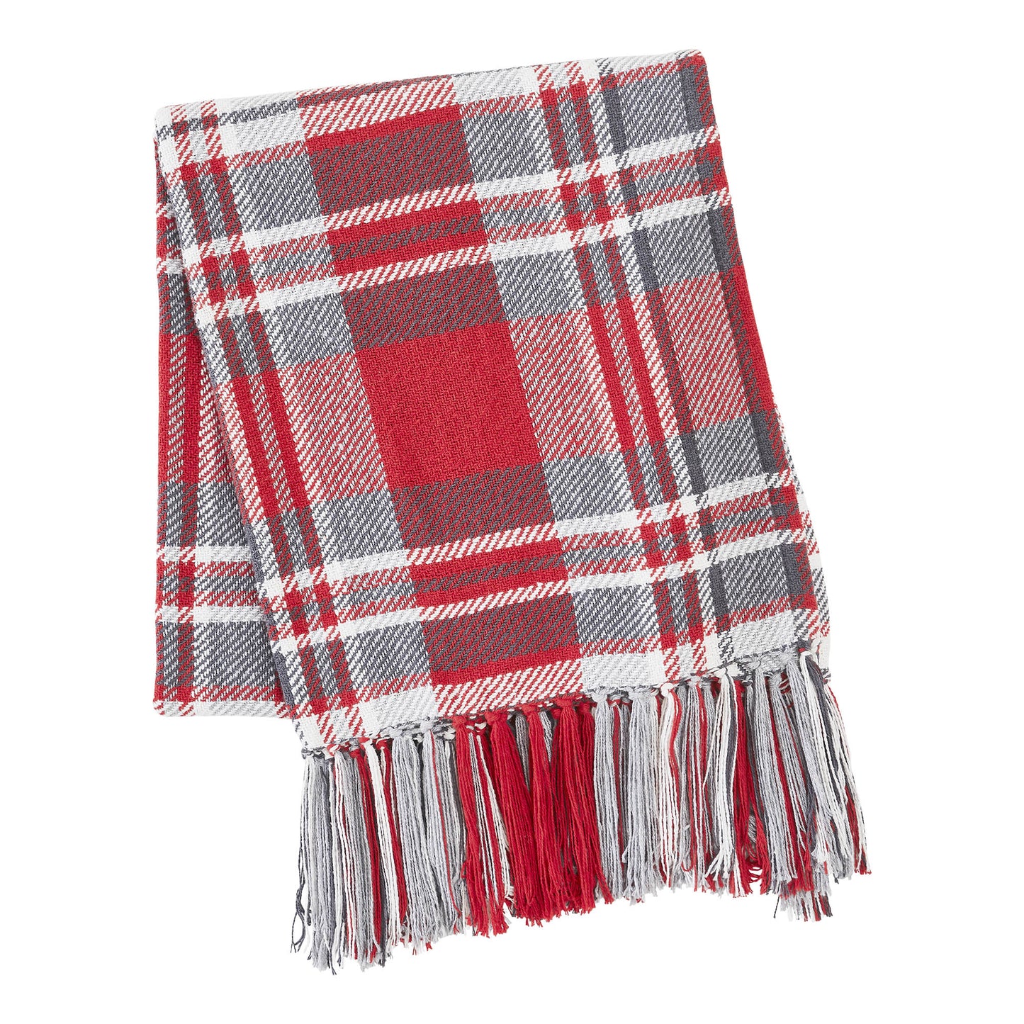 Red & Grey Plaid Throw Blanket