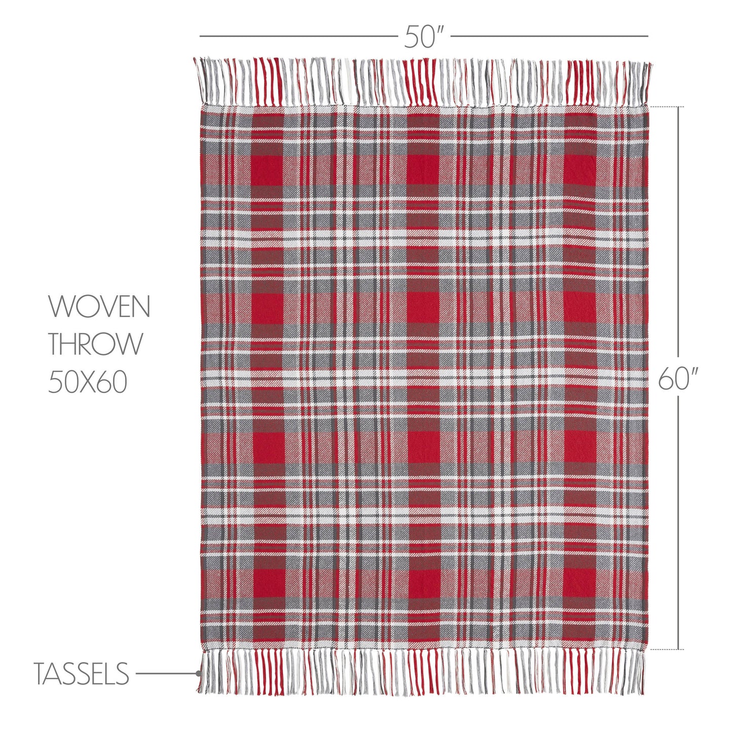 Red & Grey Plaid Throw Blanket