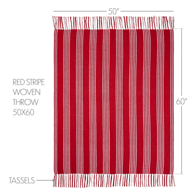 Red & White Stripe Throw Blanket