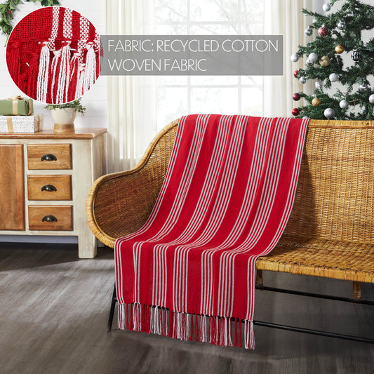 Red & White Stripe Throw Blanket