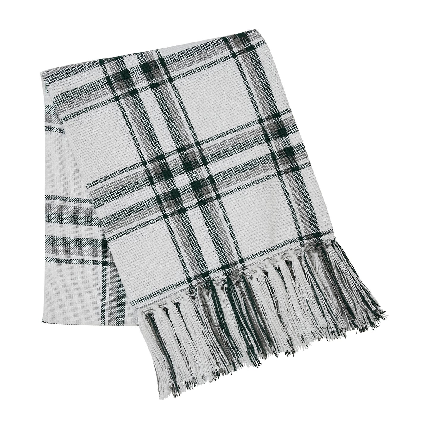 Green Plaid Throw Blanket