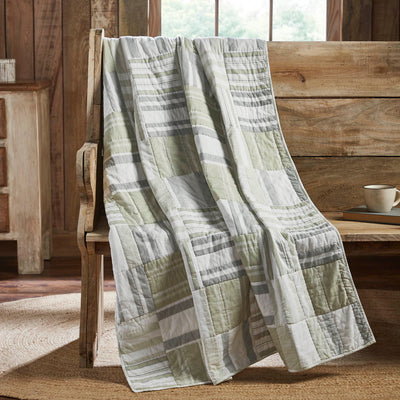 Khaki Quilted Throw Blanket