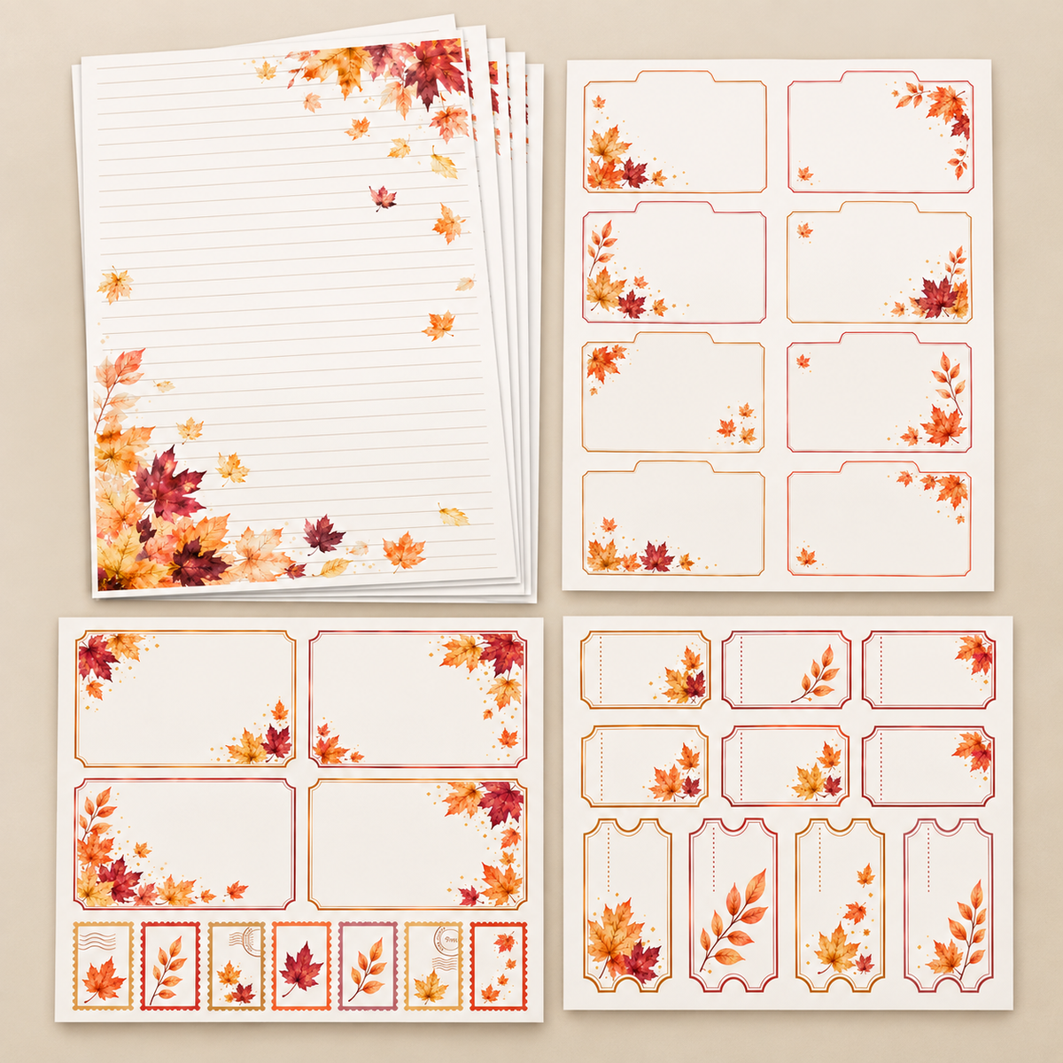Autumn Breeze Stationery Set