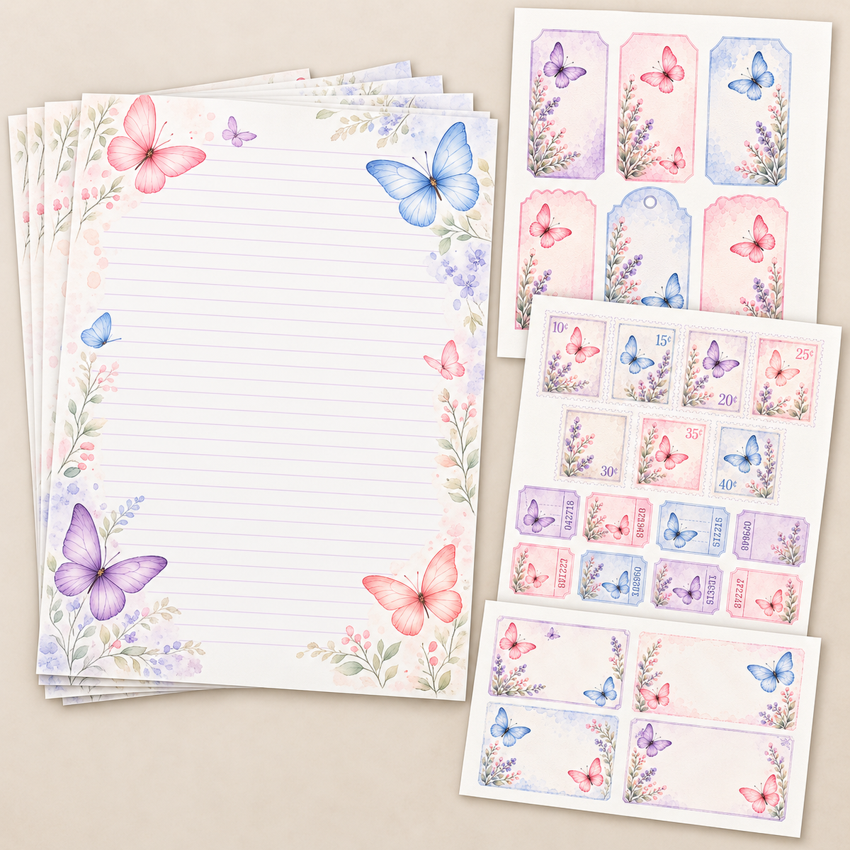 Butterfly Whispers Stationery Set