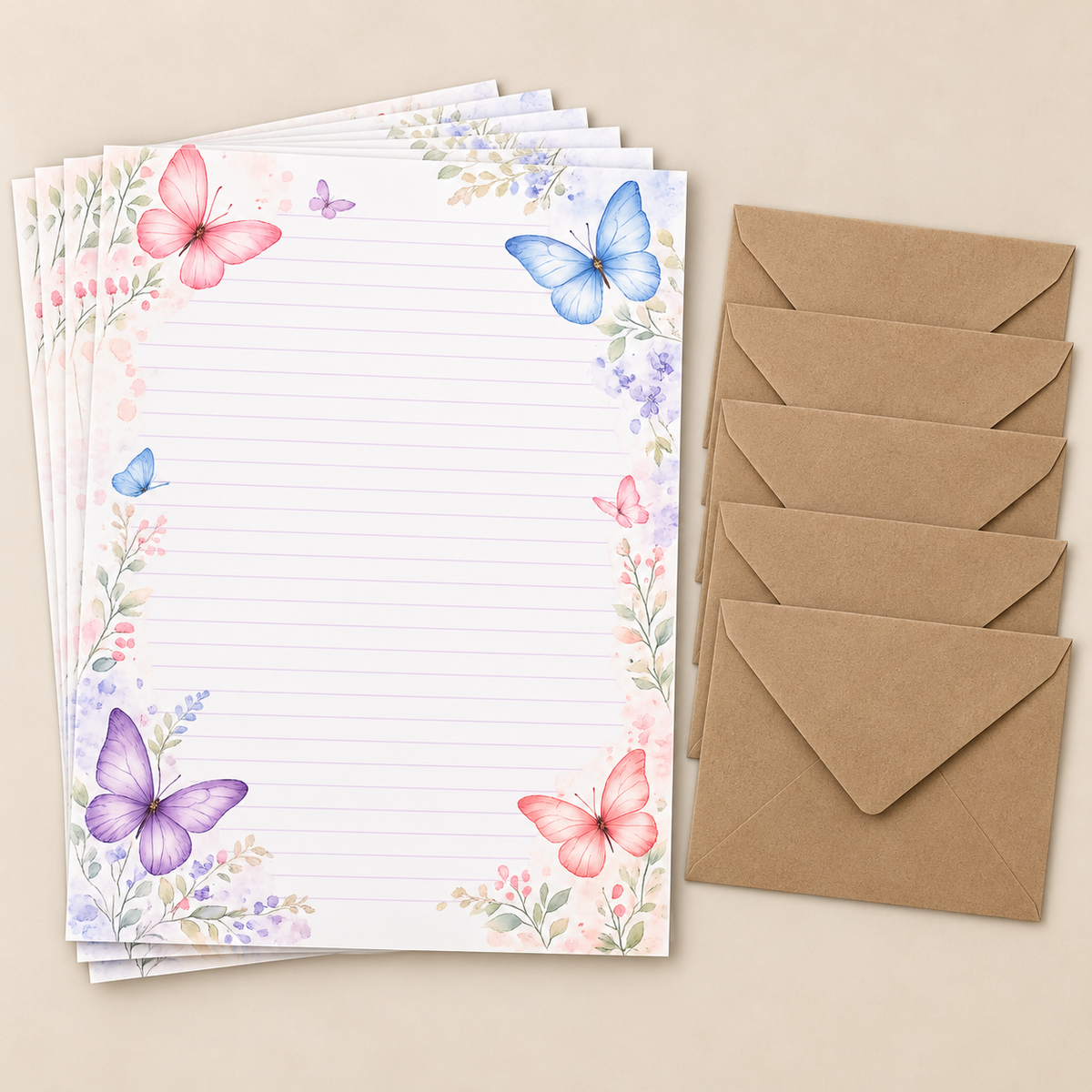 Butterfly Whispers Stationery Set