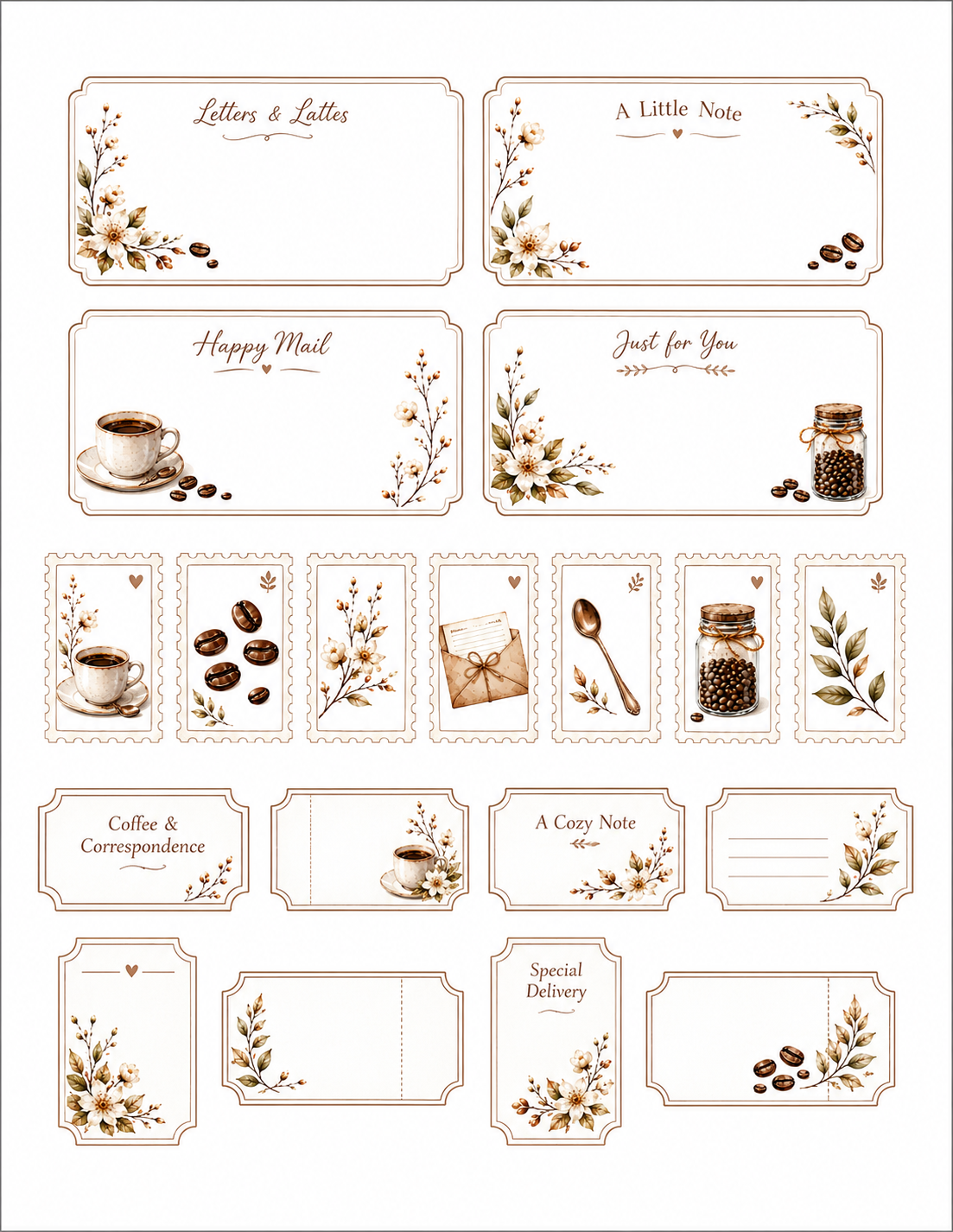 Letters & Lattes Paper Bits
