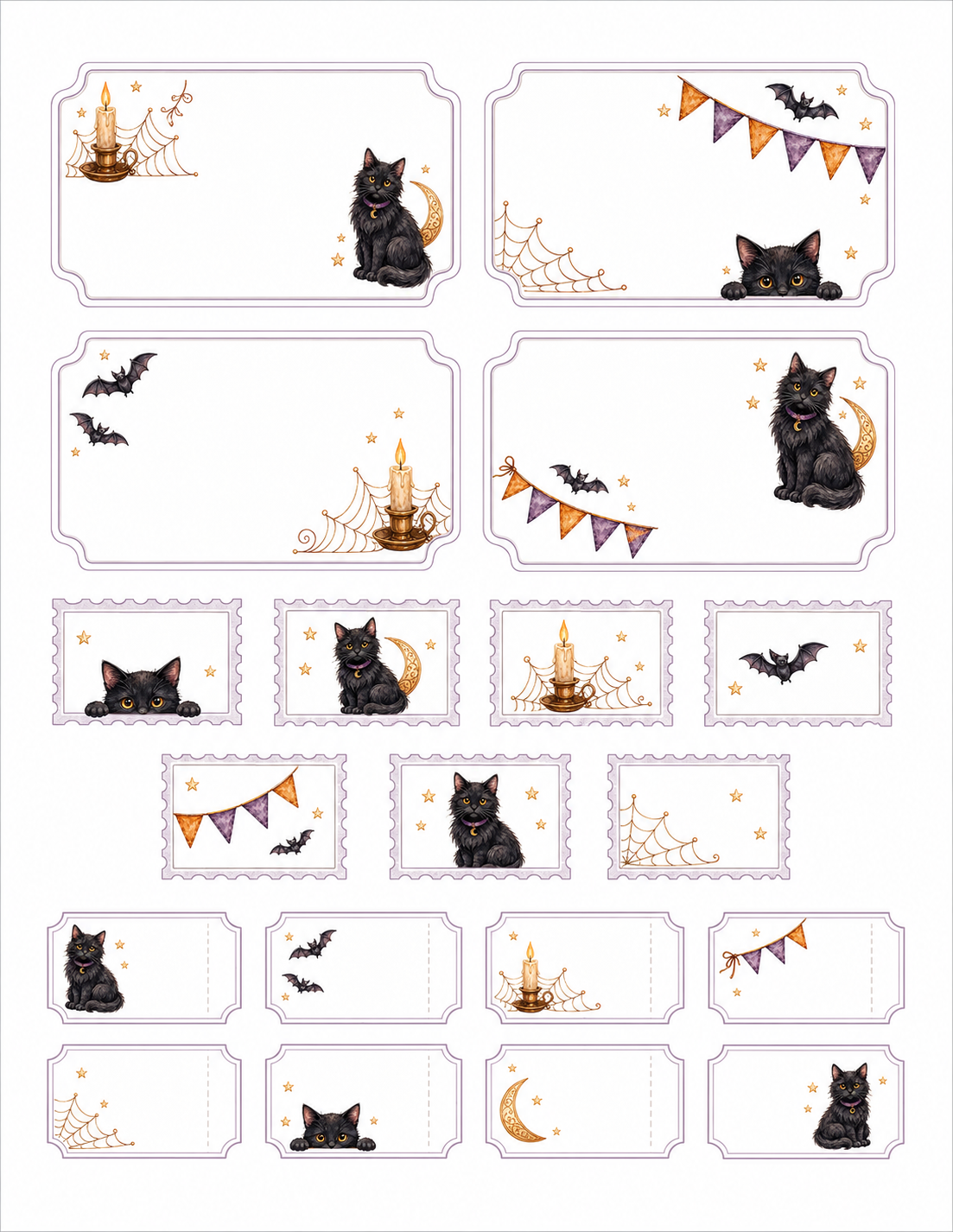 Midnight Whiskers Paper Bits Set