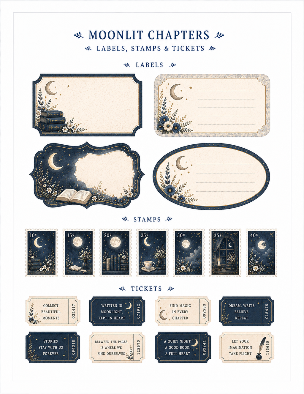 Moonlit Chapters Paper Bits