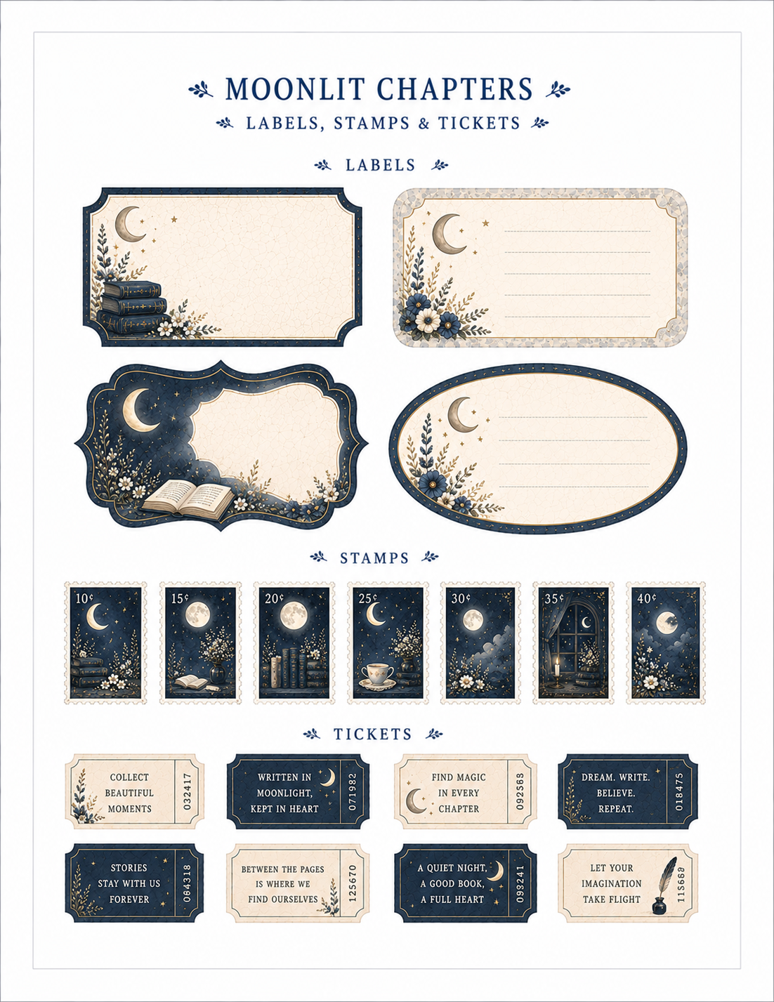 Moonlit Chapters Paper Bits