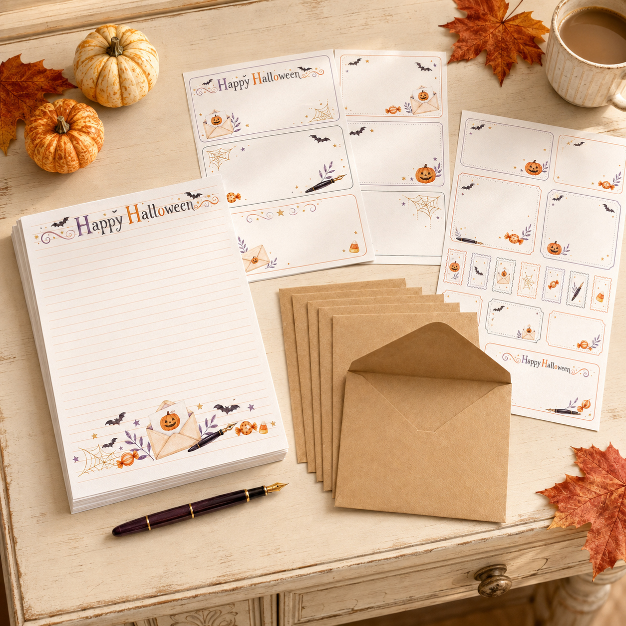 Halloween Greetings Stationery Set