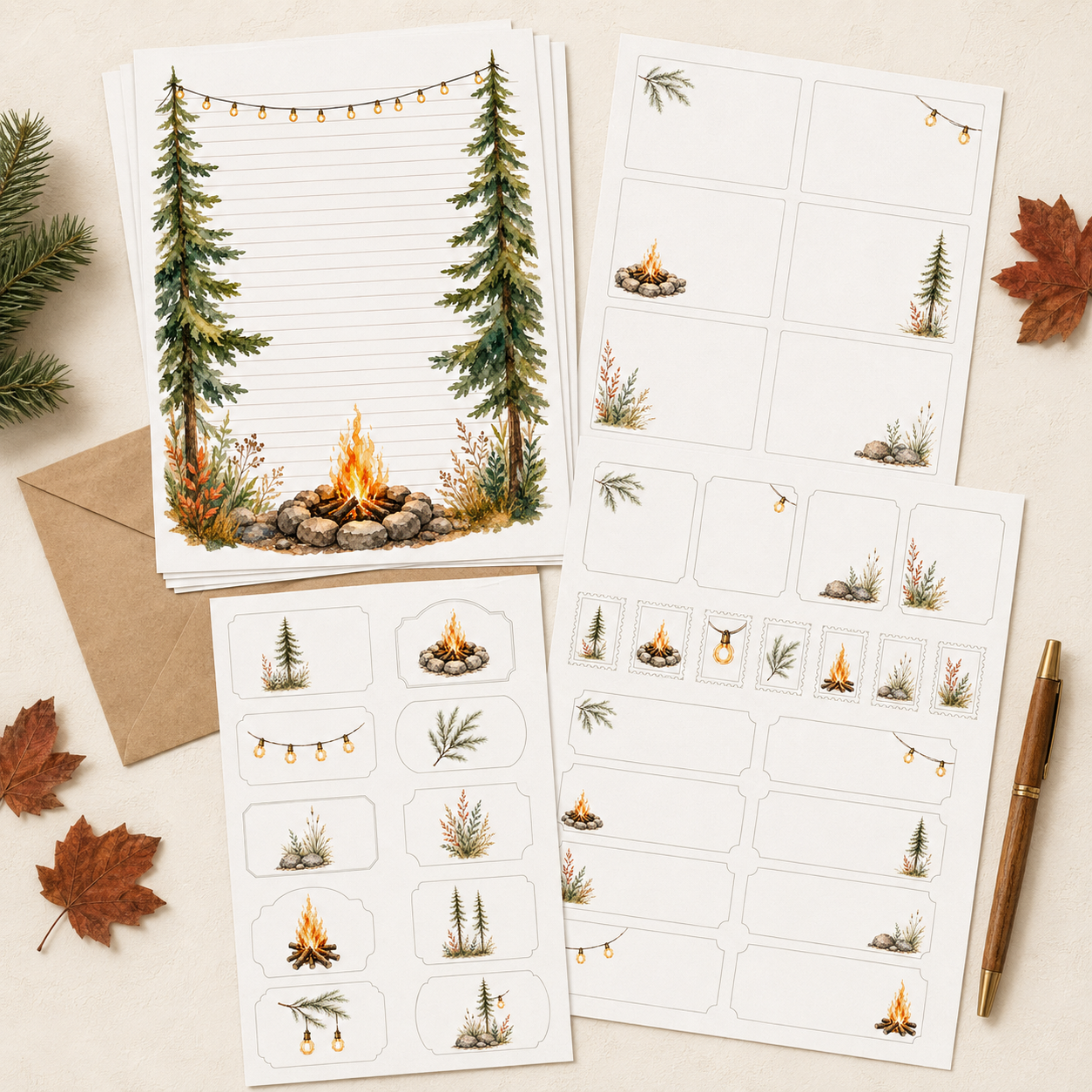 Fireside Nights Stationery Set