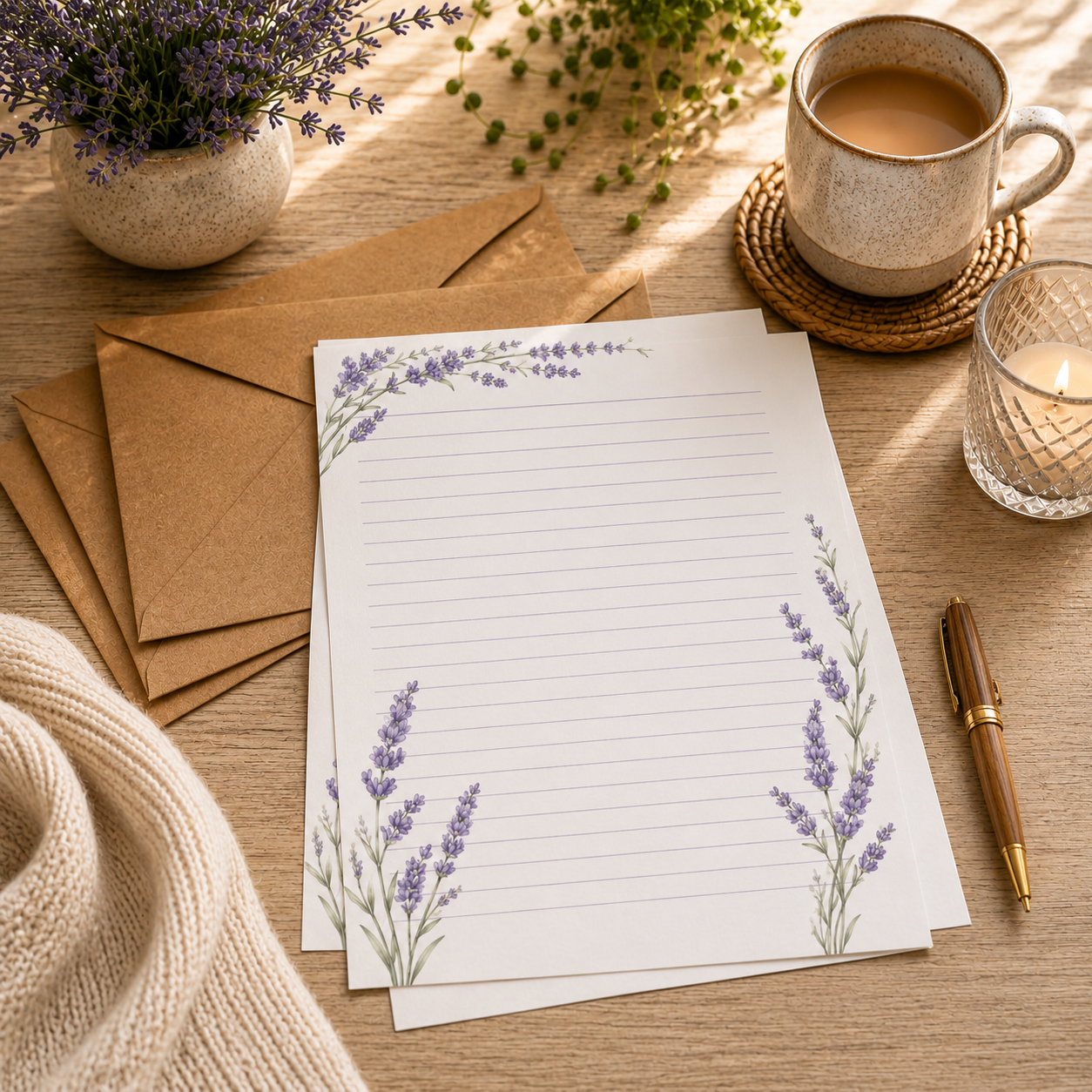 Lavender Breeze Stationery Set