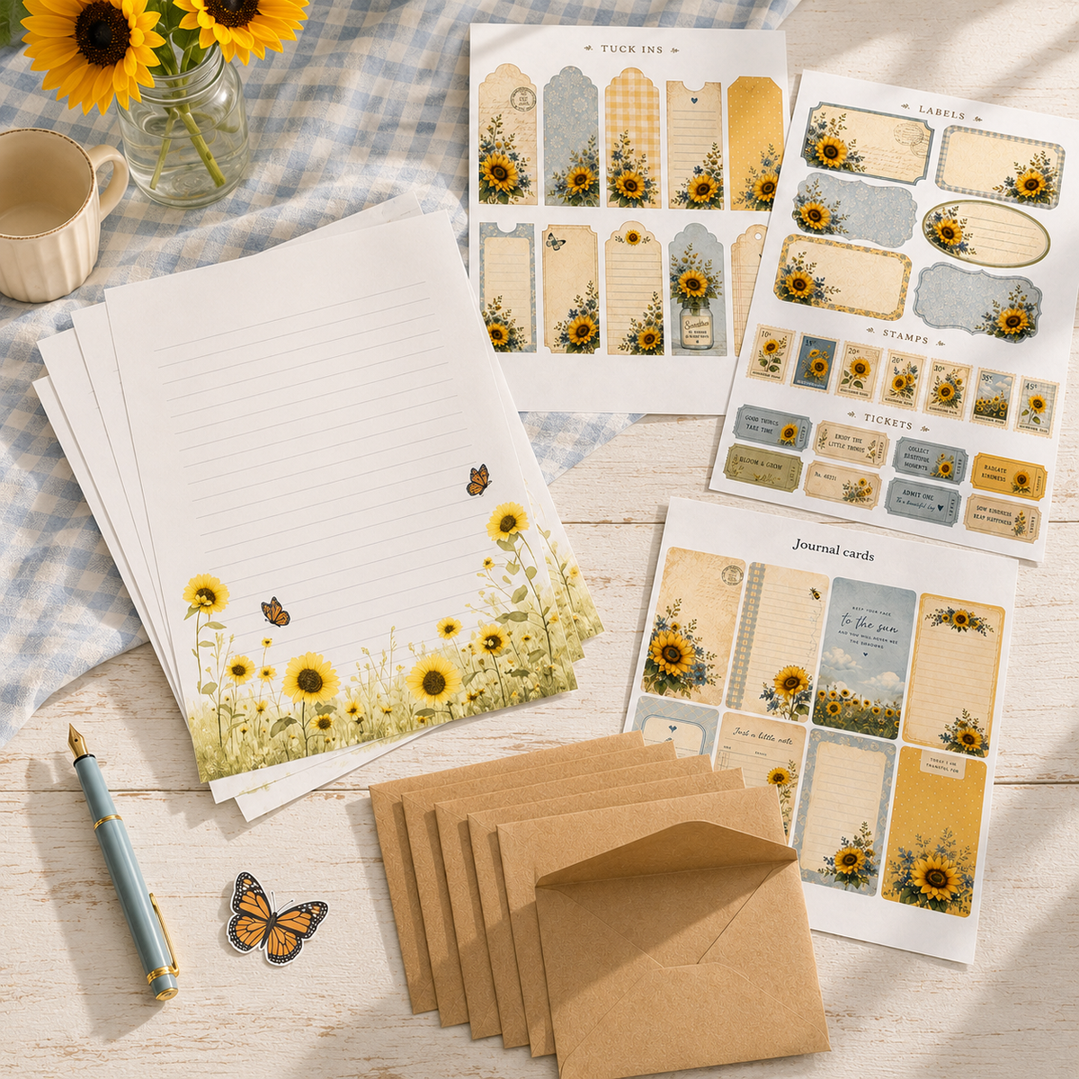 Sunflower Skies Stationery Set