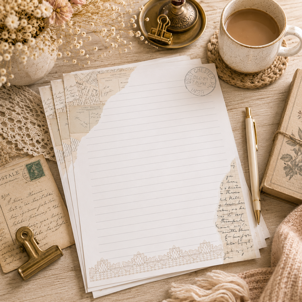 Letters & Lace Stationery Set