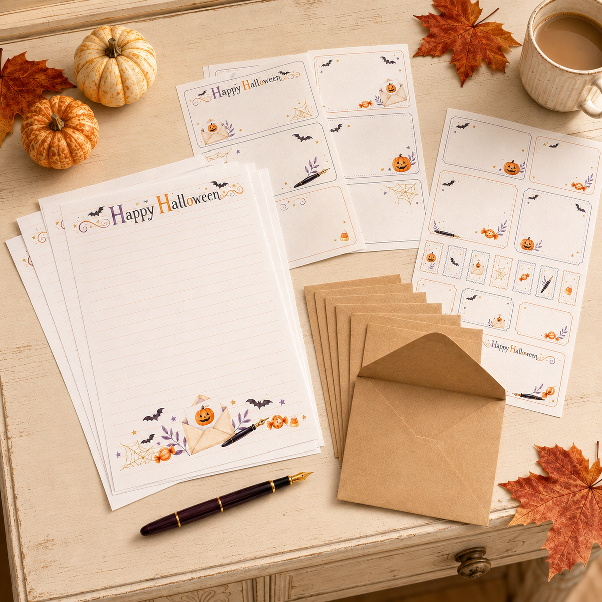 Halloween Greetings Stationery Set