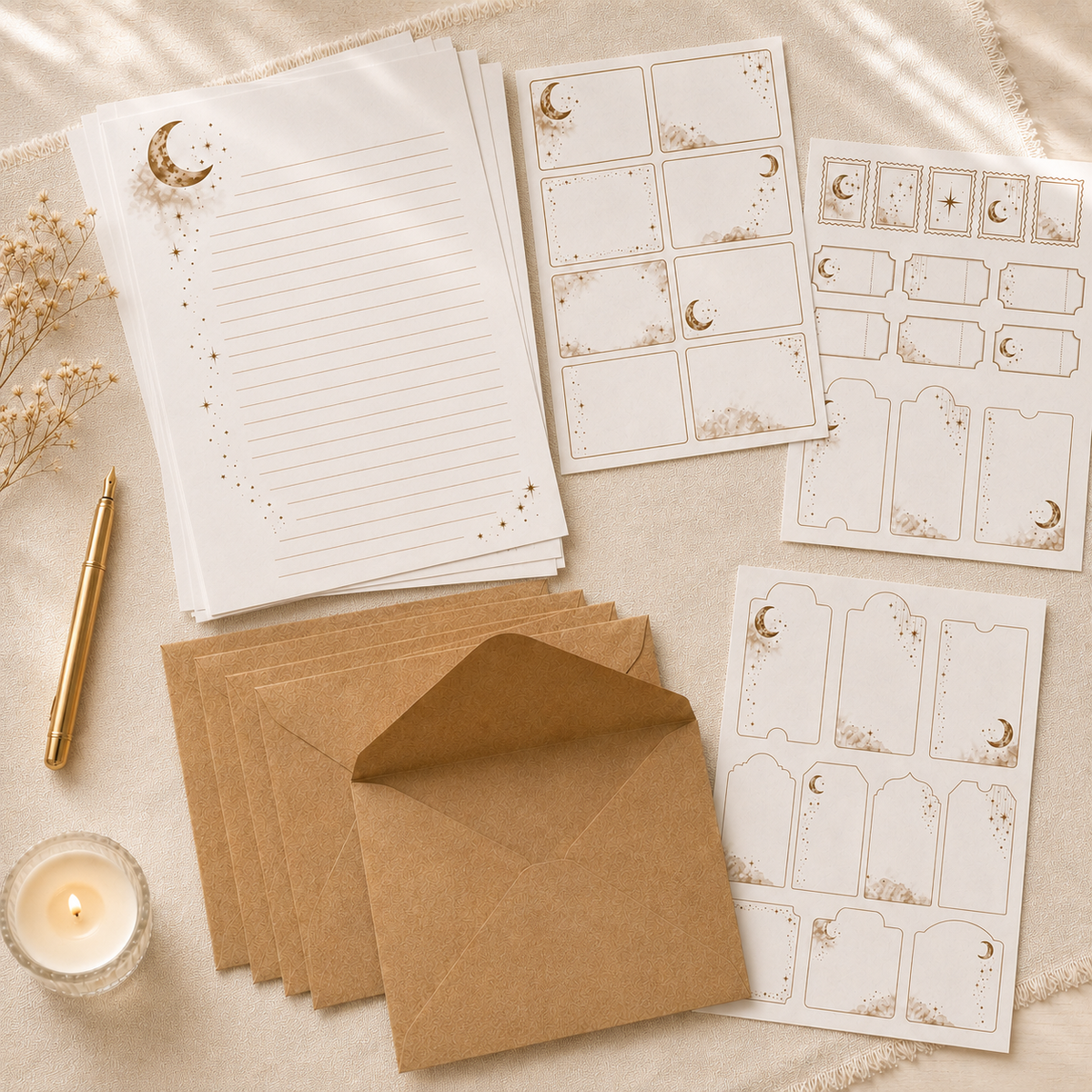 Moonlit Pages Stationery Set
