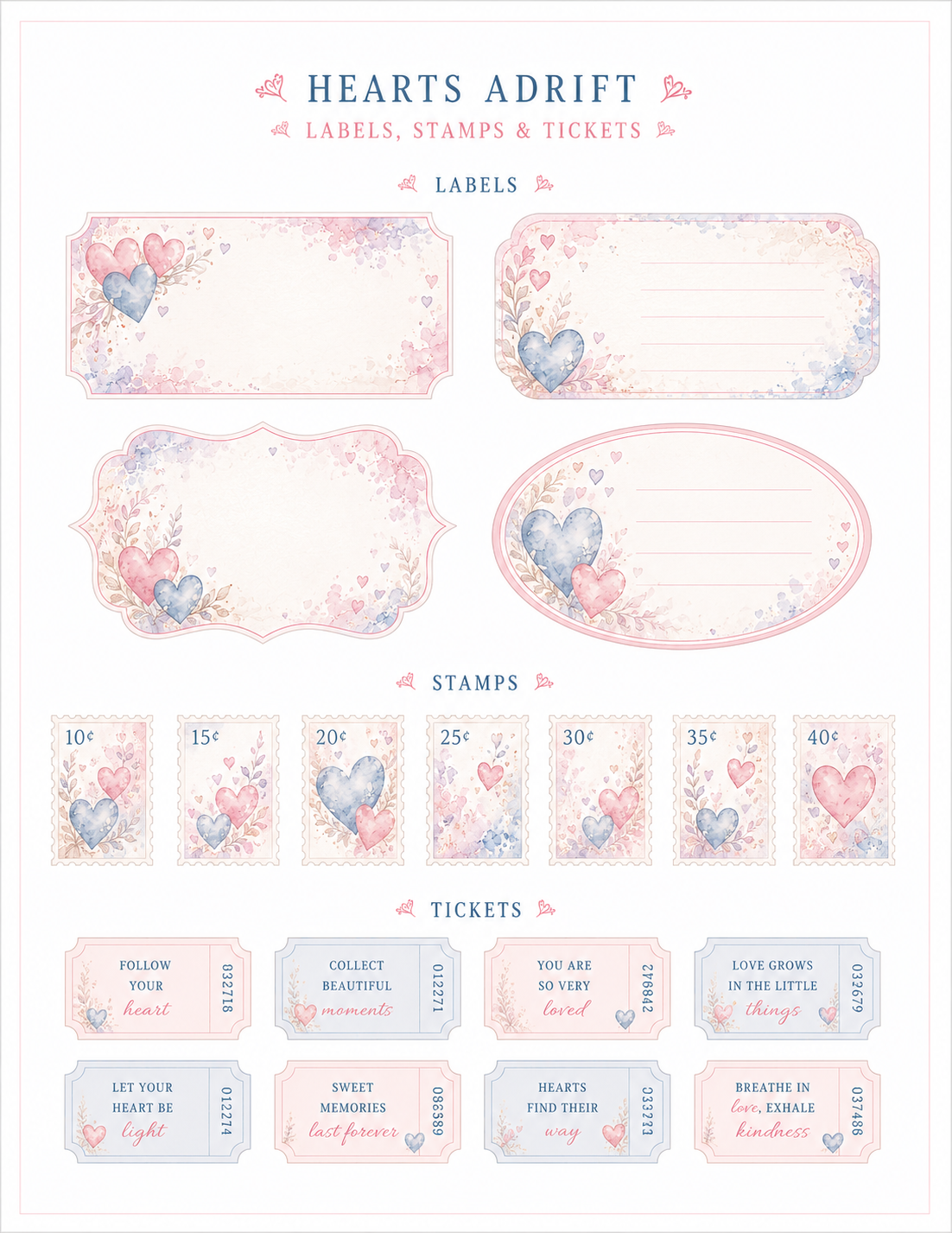 Hearts Adrift Paper Bits