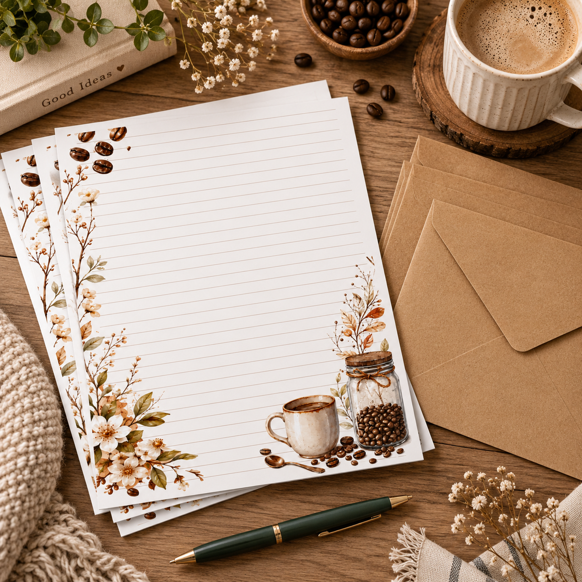 Letters & Lattes Stationery Set