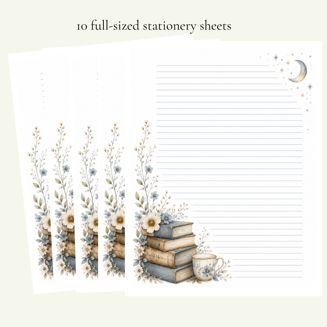 Moonlit Chapters Stationery Set