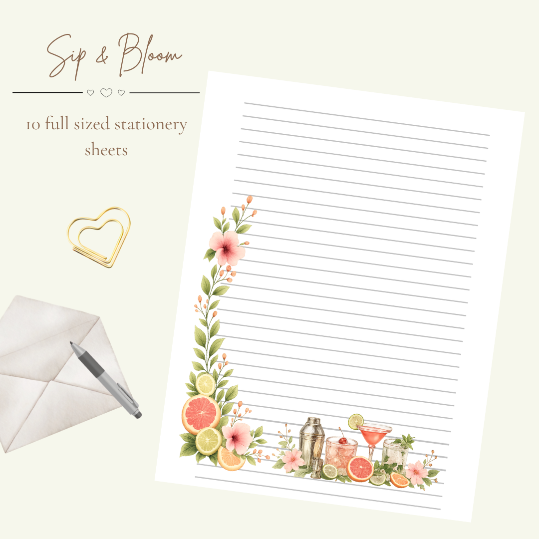 Sip & Bloom Stationery Set
