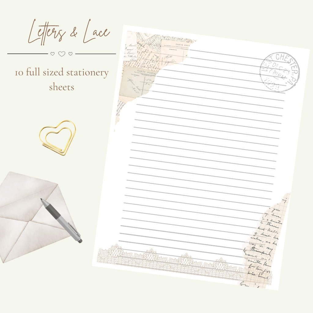 Letters & Lace Stationery Set