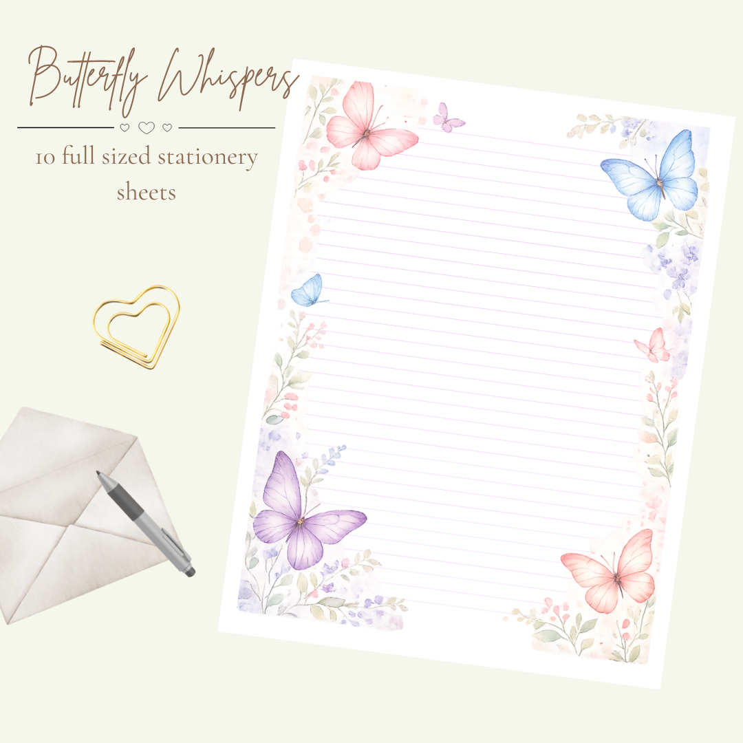Butterfly Whispers Stationery Set