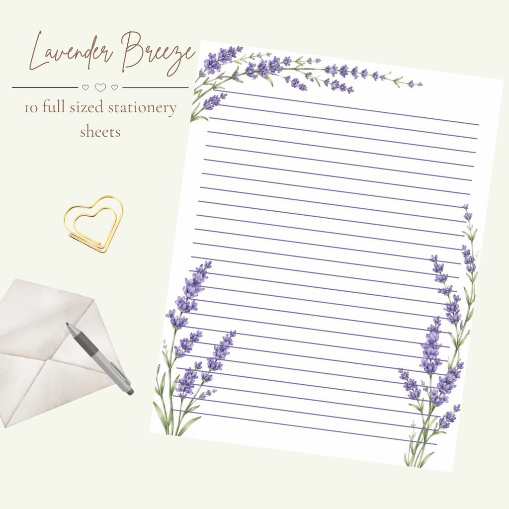 Lavender Breeze Stationery Set