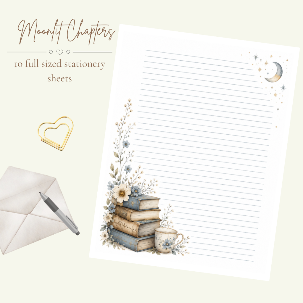 Moonlit Chapters Stationery Set