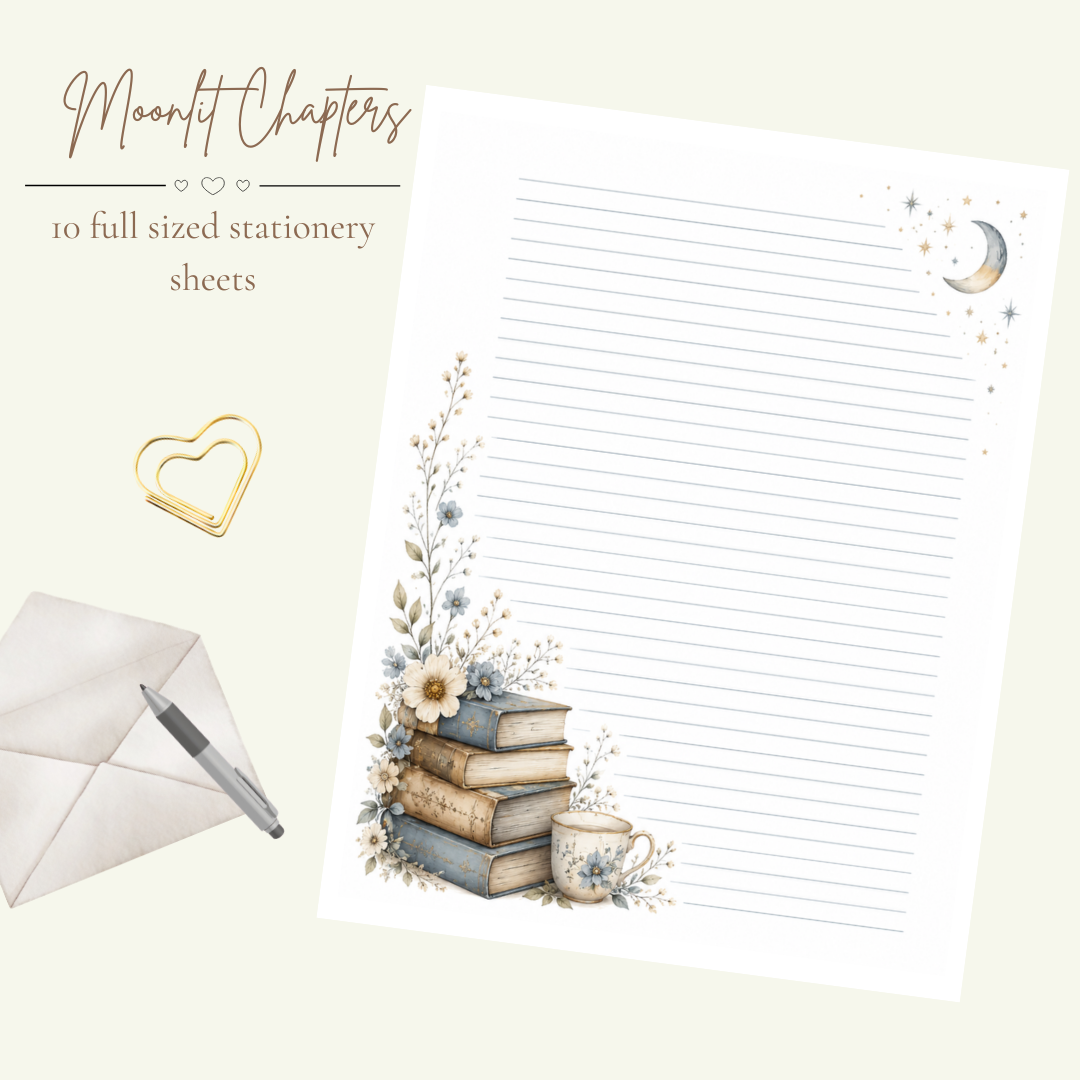Moonlit Chapters Stationery Set
