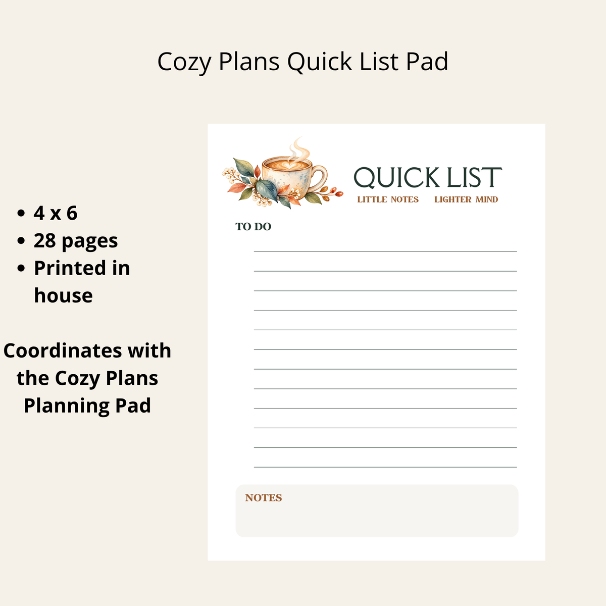 Cozy Plans Planning Pad