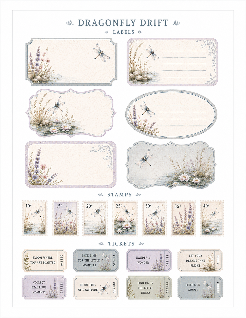 Dragonfly Drift Paper Bits