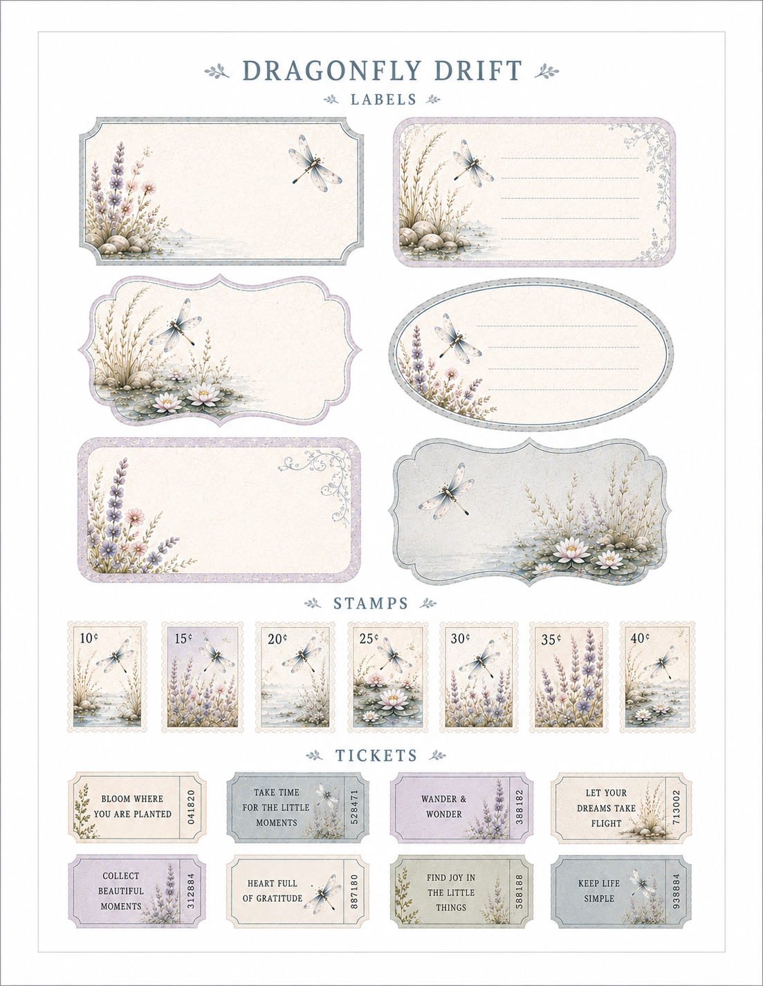 Dragonfly Drift Paper Bits