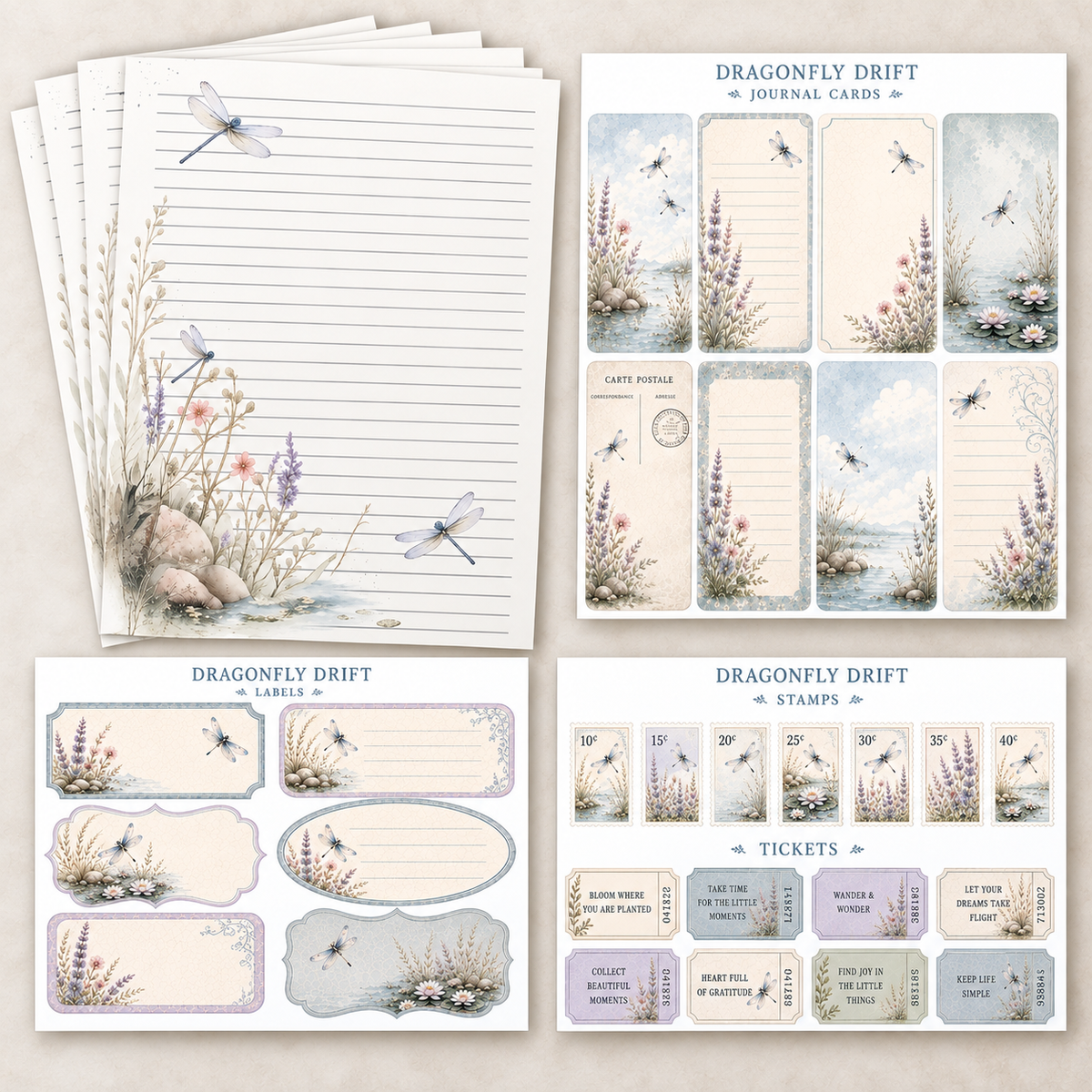 Dragonfly Drift Stationery Set