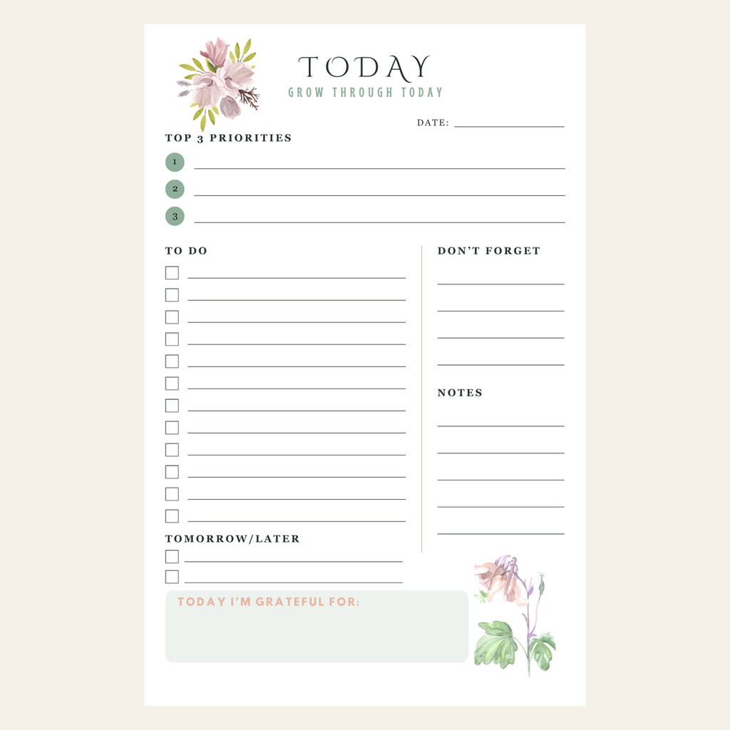 Grow Through Today Planning Pad