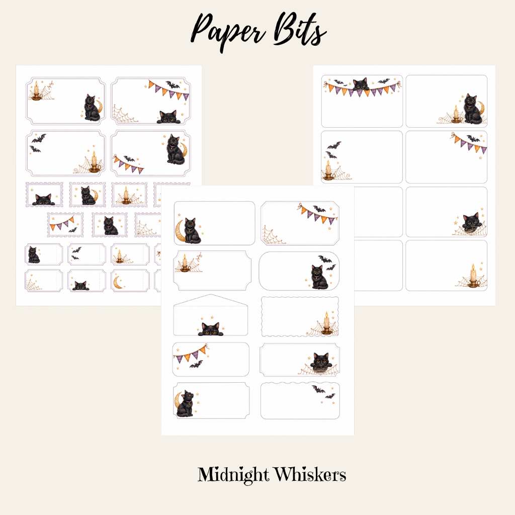 Midnight Whiskers Stationery Set