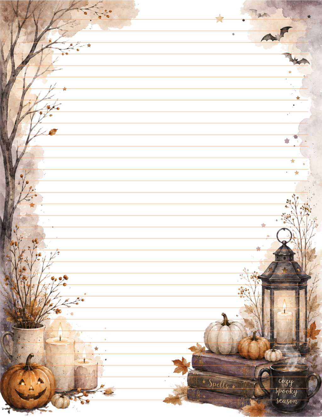 Twilight Pumpkins Stationery Set