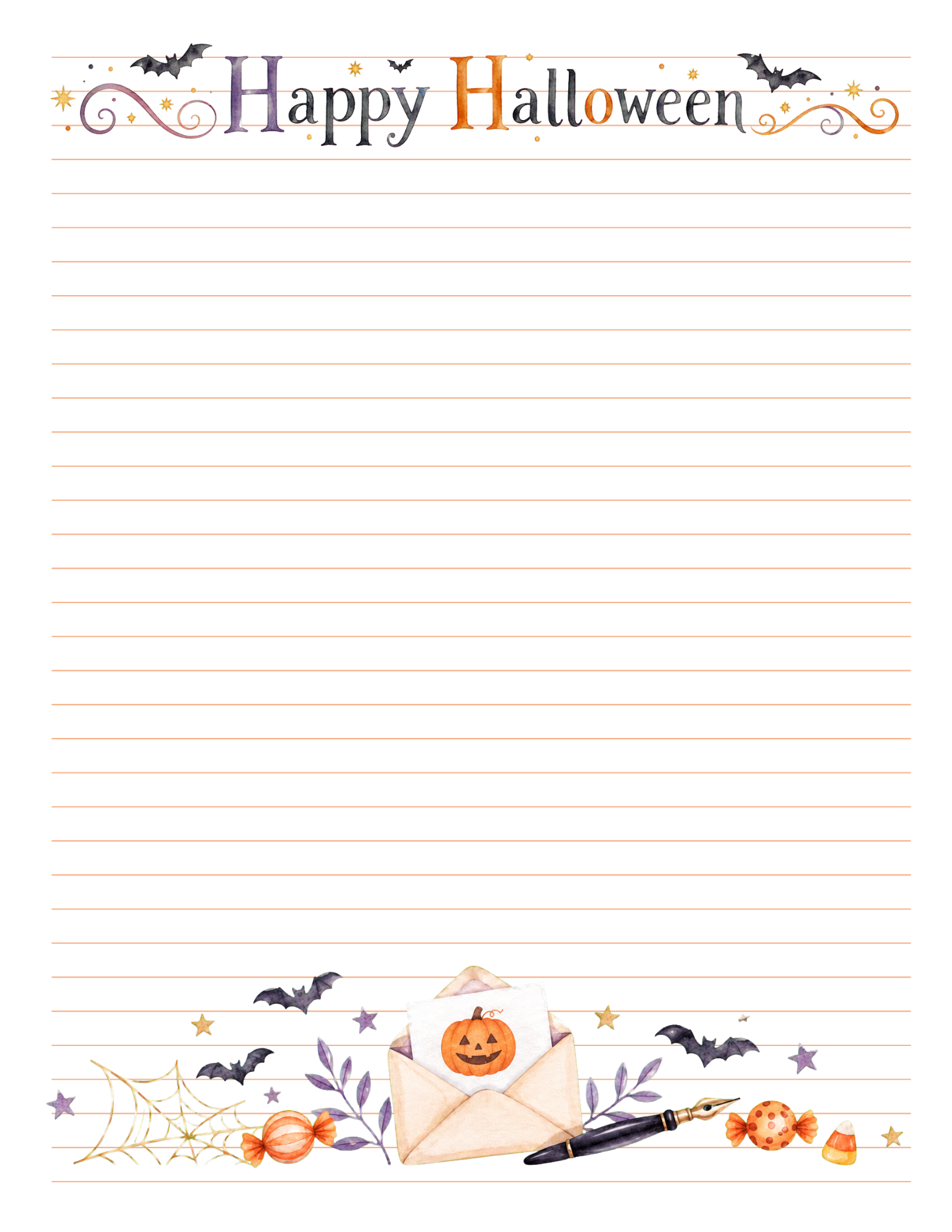 Halloween Greetings Stationery Set