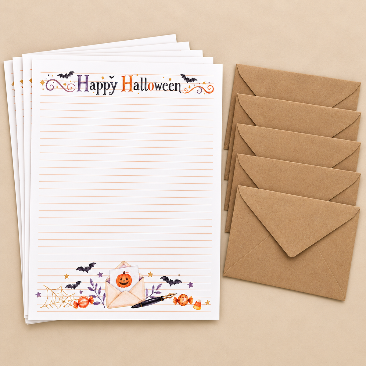 Halloween Greetings Stationery Set