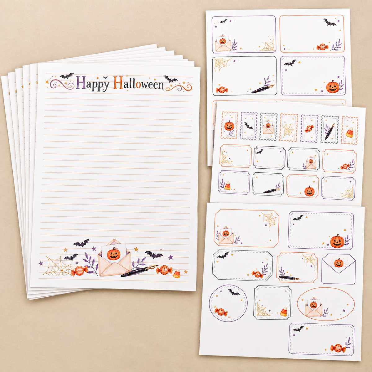 Halloween Greetings Stationery Set