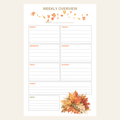 Harvest Leaves Weekly Overview Planning Pad