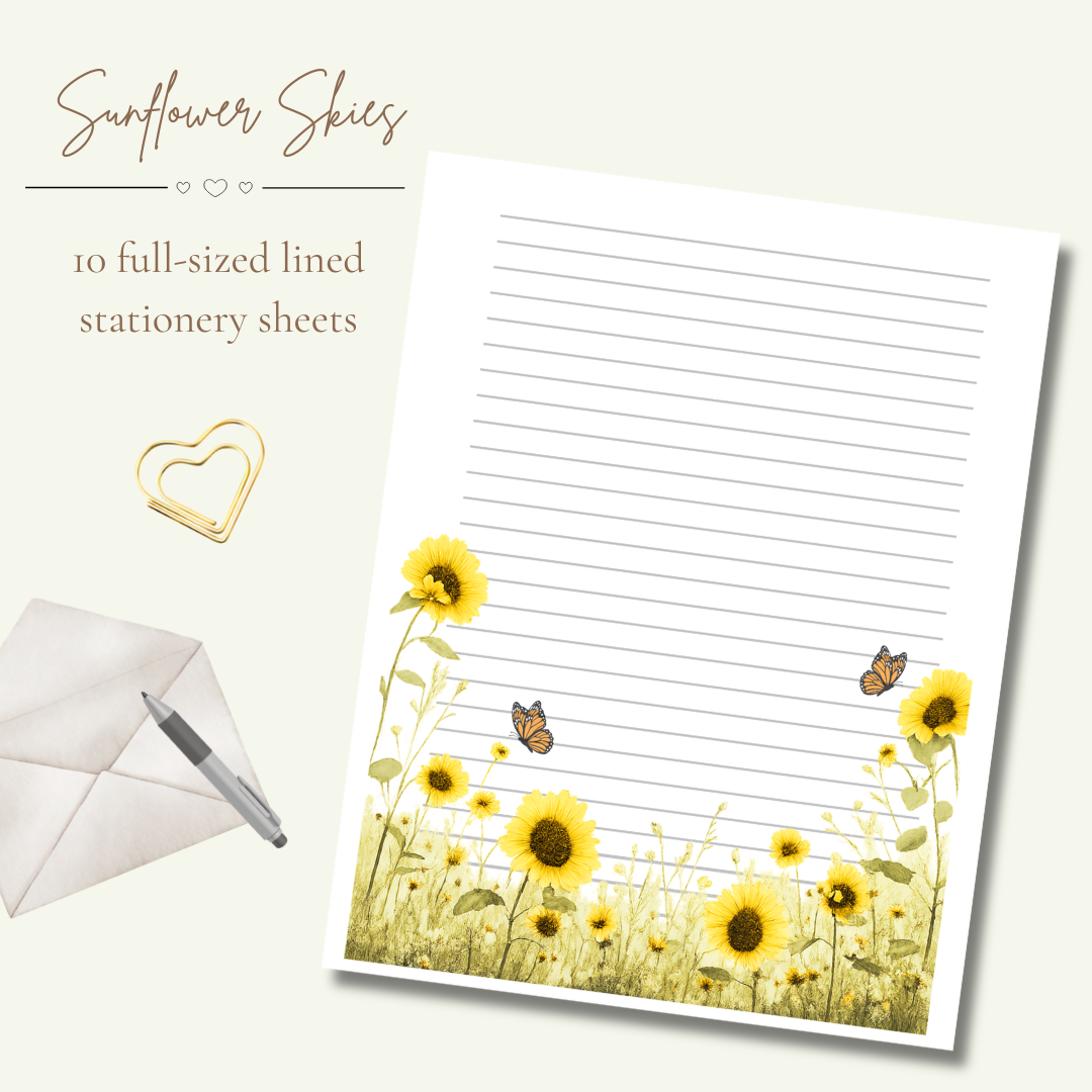 Sunflower Skies Stationery Set